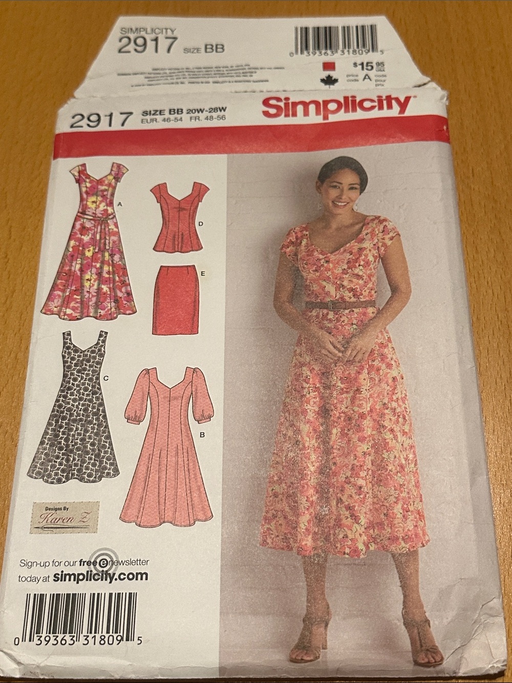 New uncut Simplicity sewing pattern 2917 women’s dress, top, skirt